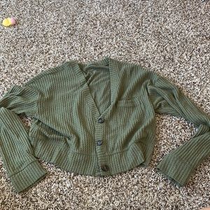 American eagle soft cropped cardigan Xs army green